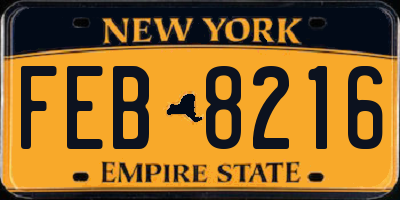 NY license plate FEB8216