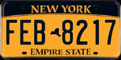 NY license plate FEB8217
