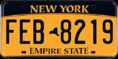 NY license plate FEB8219