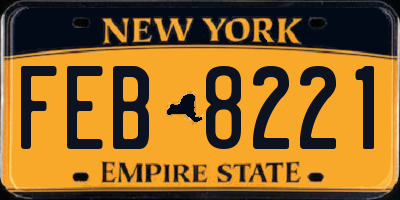 NY license plate FEB8221