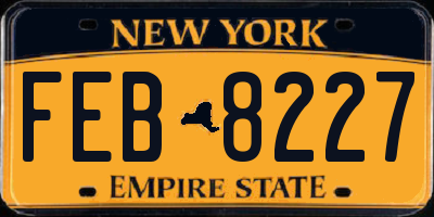 NY license plate FEB8227