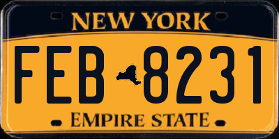 NY license plate FEB8231