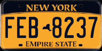 NY license plate FEB8237