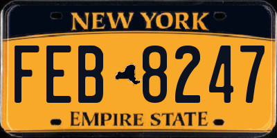 NY license plate FEB8247
