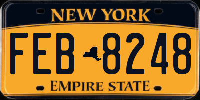 NY license plate FEB8248