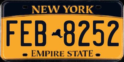 NY license plate FEB8252