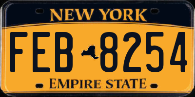 NY license plate FEB8254