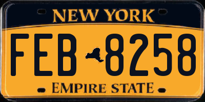 NY license plate FEB8258