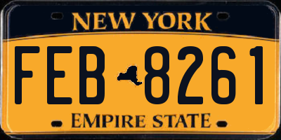 NY license plate FEB8261
