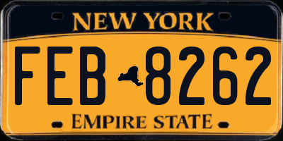 NY license plate FEB8262