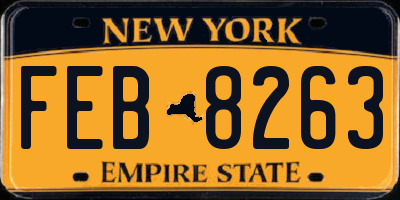 NY license plate FEB8263
