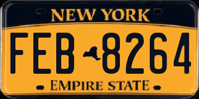 NY license plate FEB8264