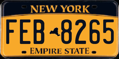 NY license plate FEB8265