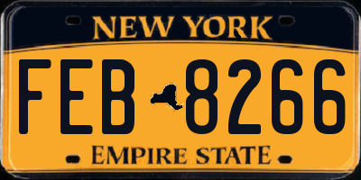 NY license plate FEB8266