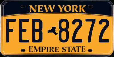 NY license plate FEB8272