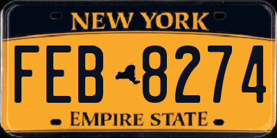 NY license plate FEB8274