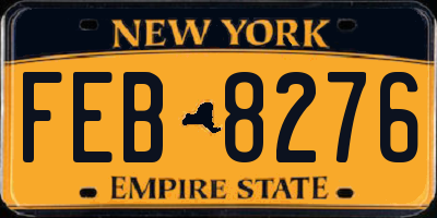 NY license plate FEB8276