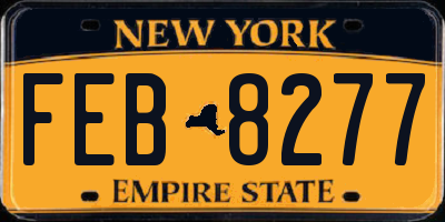 NY license plate FEB8277
