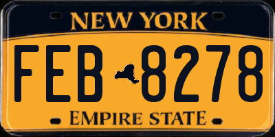 NY license plate FEB8278