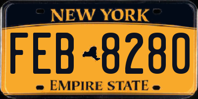 NY license plate FEB8280