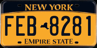 NY license plate FEB8281