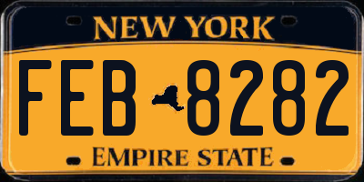NY license plate FEB8282