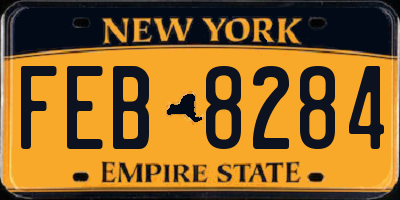 NY license plate FEB8284