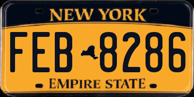 NY license plate FEB8286