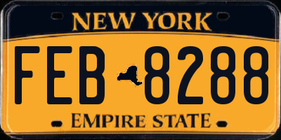NY license plate FEB8288