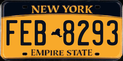 NY license plate FEB8293