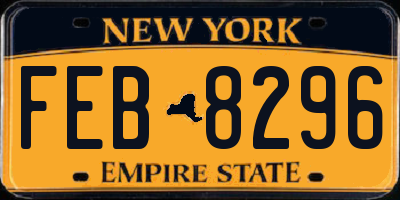 NY license plate FEB8296