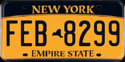 NY license plate FEB8299