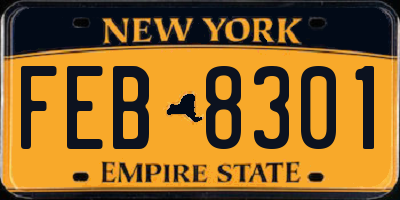 NY license plate FEB8301