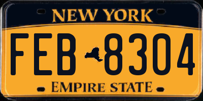 NY license plate FEB8304