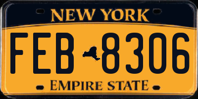 NY license plate FEB8306