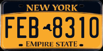 NY license plate FEB8310