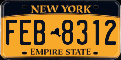 NY license plate FEB8312