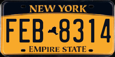 NY license plate FEB8314