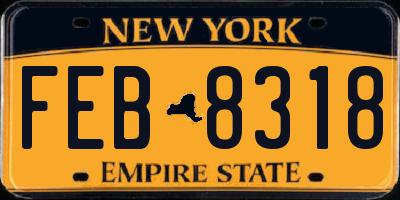 NY license plate FEB8318