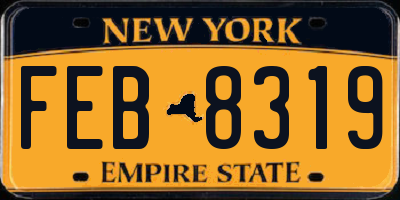 NY license plate FEB8319