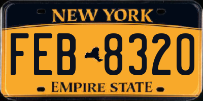NY license plate FEB8320