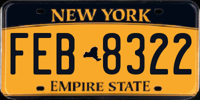 NY license plate FEB8322
