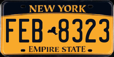 NY license plate FEB8323
