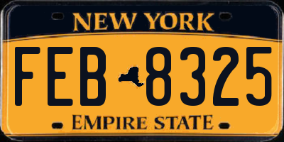 NY license plate FEB8325