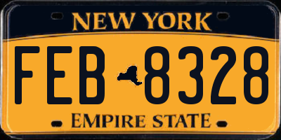 NY license plate FEB8328