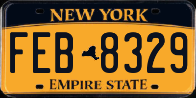 NY license plate FEB8329