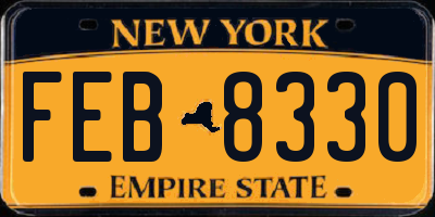 NY license plate FEB8330