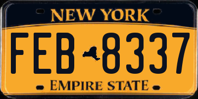 NY license plate FEB8337