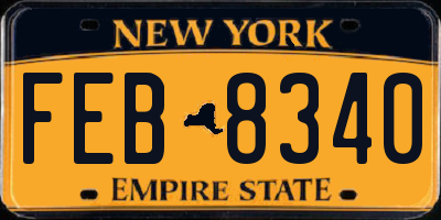 NY license plate FEB8340