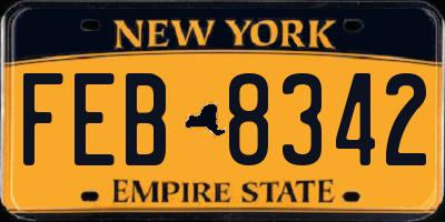 NY license plate FEB8342